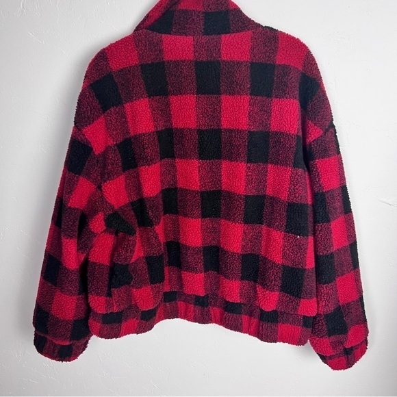 Plaid jacket fuzzy sherpa coat - Picture 10 of 13